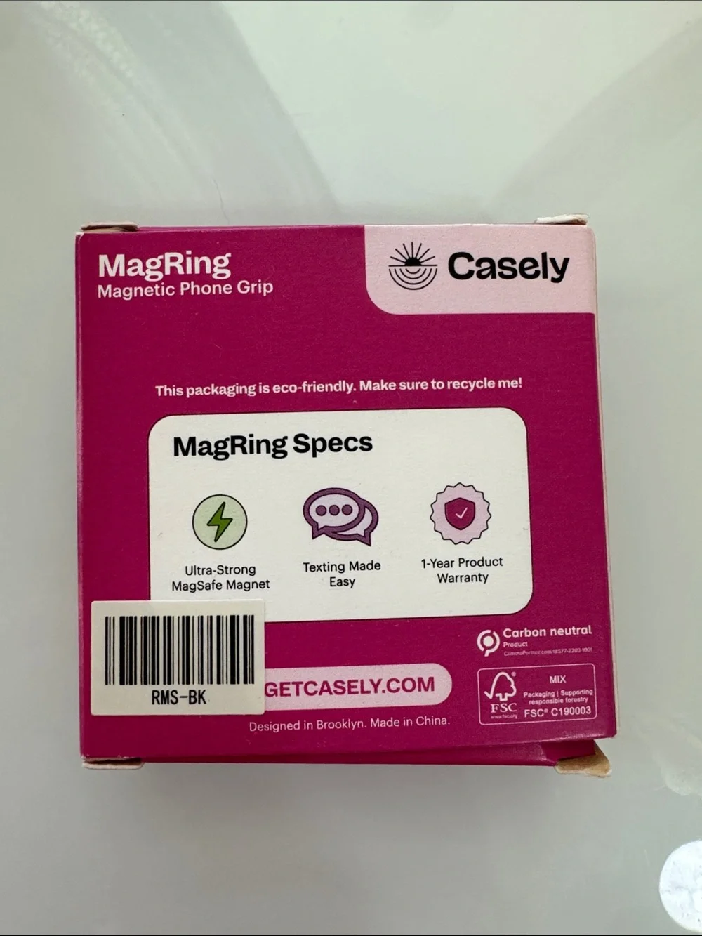 Casely MagRing Magnetic Phone Grip in Black